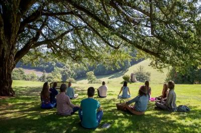 Outdoor group meditation